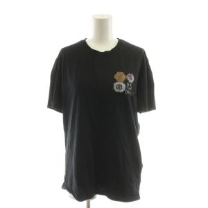 Tシャツ カットソー 半袖 ビジュー S 黒 ブラック /AN66