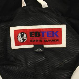 Eddie Bauer EddieBauer EBTEK アノラックパーカー プルオーバー  ハーフジップ ロゴ刺繍 S 白 ホワイト 黒 ブラック
