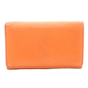 二つ折り 財布 ウォレット レザー ロゴ オレンジ /KU 20
