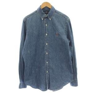 デニム ダンガリーシャツ ボタンダウン 長袖 M 青 ブルー 461914 /G13
