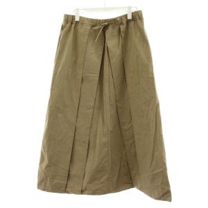 サルエルパンツ イージーパンツ コットン 麻 リネン混 M ベージュ /AN66