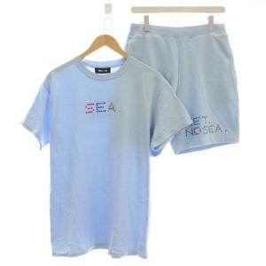 SOPHNET Tシャツ セットアップ スウェット ショートパンツ 半袖 スタッズ M 水色 ライトブルー