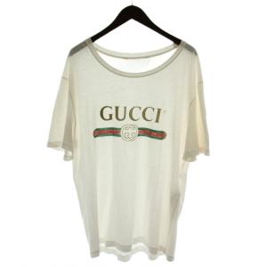 Tシャツ L 白 ホワイト ロゴ 半袖 ラウンドネック /GG30