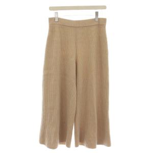 リブニット カシミヤ混 ニットパンツ ワイド 1 ベージュ 6514-106-0636 /G28
