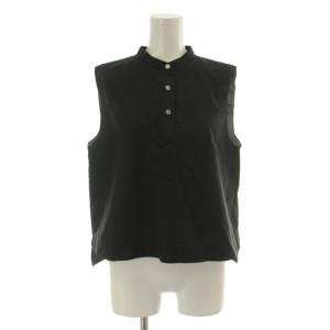 24SS SOFT LAWN HENLEY BOXY SH シャツ ブラウス S 黒 ブラック ヘンリーネック