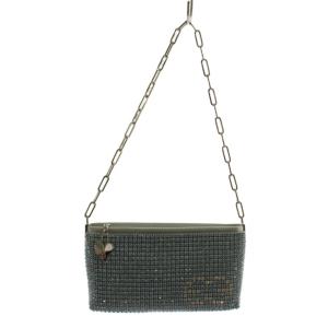 ショルダーバッグ ビジュー装飾 水色 ライトブルー /AN
