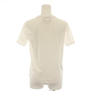 PRADA 2019年製 Tシャツ カットソー クルーネック 半袖 トライアングルロゴ M 白 ホワイト 35570