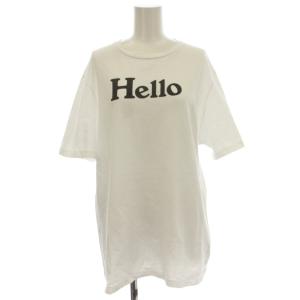 HELLO CREW NECK TEE  Tシャツ ロゴ 半袖 S 白 ホワイト MB999-7718