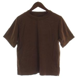 Tシャツ カットソー コットン 茶 ブラウン 半袖 ラウンドネック /GG31