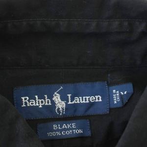 RALPH LAUREN ボタンダウン シャツ 長袖 M 黒 ブラック /G4