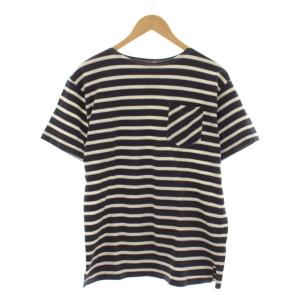 ジョングラッコー JOHNGLUCKOW Tシャツ M 紺色 ネイビー 白 ホワイト ボーダー柄 ラウンドネック