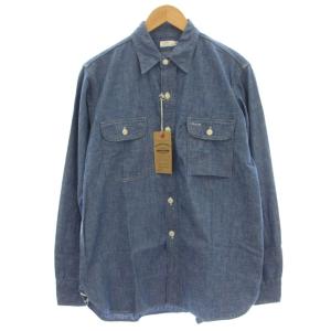 CHAMBRAY SHIRTS シャンブレー ワークシャツ 長袖 デニム シャツ 38 青 ブルー /G17