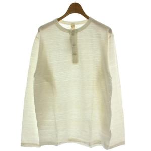 L/S HENLEY NECK TEE Tシャツ M オフホワイト 長袖 ヘンリーネック 5907 /GG23