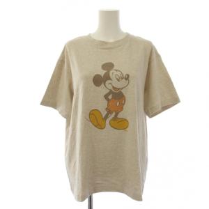 × Disney Mickey S/S T Tシャツ カットソー 半袖 F ベージュ SBM65030