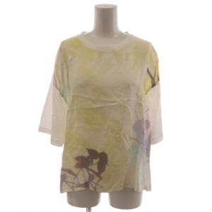 Tシャツ カットソー 2L 白 ホワイト 黄色 イエロー 半袖 WY-4C-80691 /RR31