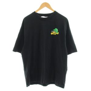 ブラッシュアローTシャツ カットソー 半袖 ロゴ プリント L 黒 ブラック OMAA120S23JER001