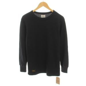 ワッフルロングスリーブ WAFFLE L/S ロンT Tシャツ ニット セーター クルーネック 長袖 紺