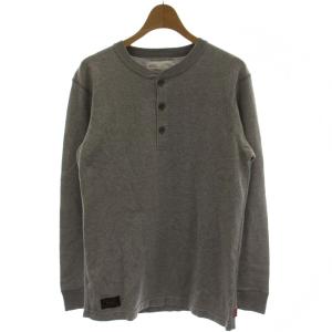 Tシャツ コットン 2 グレー 長袖 ヘンリーネック /GG10