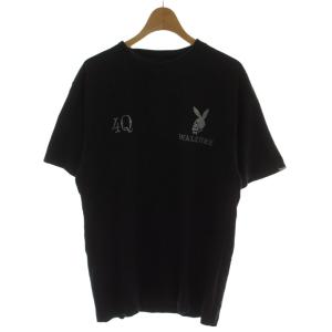 Tシャツ 2 黒 半袖 クルーネック プリント /GG15