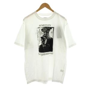Tシャツ カットソー 半袖 クルーネック プリント M 白 ホワイト /KU 26
