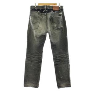 WTAPS デニムパンツ ジーンズ ジップフライ ダメージ加工 リペア加工 黒 ブラック /KU31
