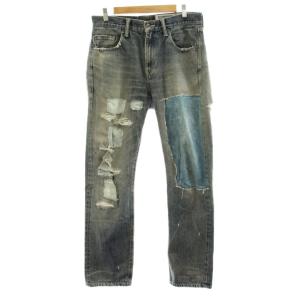 SLASH SAVAGE DEEP MID デニムパンツ ジーンズ テーパード ジップフライ ダメージ加工