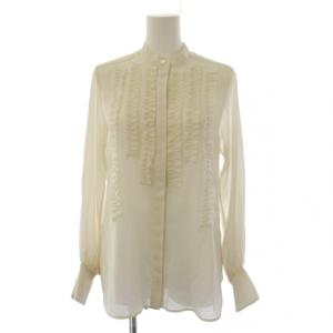 24AW MOYE フリルブラウス シャツ 長袖 2 アイボリー BLCWCA0209 /BM57