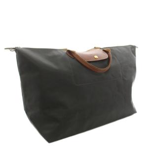 Longchamp プリアージュ トラベルバッグ L トートバッグ ハンドバッグ ナイロン レザー チャコールグレー 茶 ブラウン