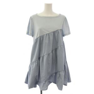 26SS アシンメトリーティアードチュニック カットソー Tシャツ 半袖 40 水色 SP-615331