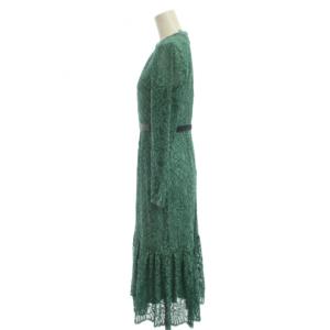 JILL STUART 22AW レースワンピース 0 ロング丈 緑 長袖 /JP56