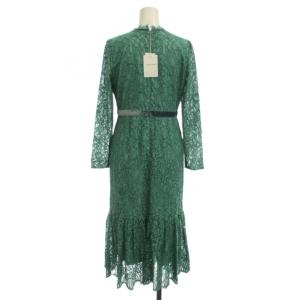 JILL STUART 22AW レースワンピース 0 ロング丈 緑 長袖 /JP56