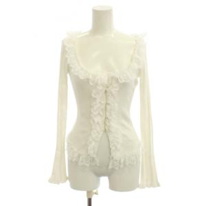 25SS フリルニットプルオーバー カーディガン 白 長袖 SWNT251216 /JP50