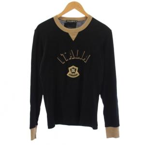 Tシャツ カットソー 長袖 クルーネック 46 黒 /BM38