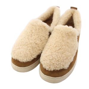 ミカスリッポン MIKA SLIP-ON ムートン USA8 茶 キャメル S/N1102567 /TK