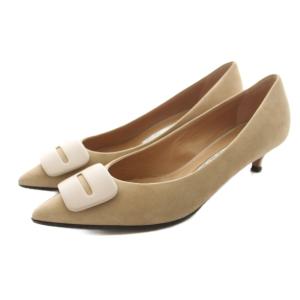 ANELLI FIBBIA パンプス ポインテッドトゥ スエード 35.5 ベージュ /KU D