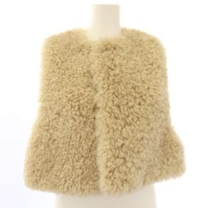 FAUX SHEARLING CROPPED VEST OSFA ベージュ 242-17406