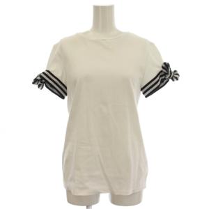 Tシャツ カットソー 半袖 袖リボン 36 白 ホワイト BD1911S-2C-01 /G