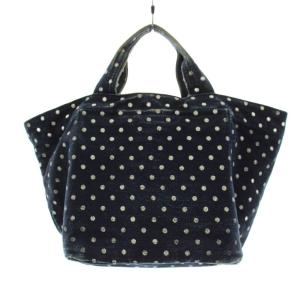 duffle ハンドバッグ ドット柄 デニム インディゴ /KU