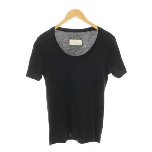 白タグ Tシャツ カットソー M 黒 ブラック クルーネック 半袖 831XM5591399 /YM