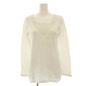 ORGANIC 45R AI INDIGO カットソー 長袖 レース 切替 2 白 ホワイト 9-01-7075