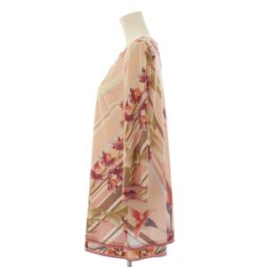 LEONARD FASHION チュニック シャツ 花柄 プリント 38 ピンク 0129243