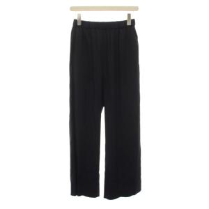 25SS SILK SATIN EASY パンツ 34 ネイビー