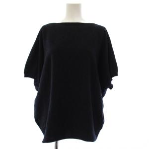 ニット カットソー カシミヤ ボートネック 40 ネイビー