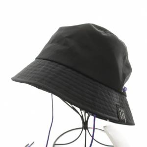 バケットハット バケハ 帽子 ナイロン あごひも付き F 黒 ブラック 522131000101-01
