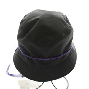 UN3D. バケットハット バケハ 帽子 ナイロン あごひも付き F 黒 ブラック 522131000101-01