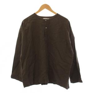 シャツ 長袖 リネン 2 茶 0251-U6181-1006 /BM
