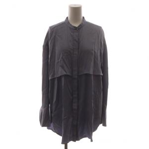 25AW シャツ ブラウス 4 青 ブルー スタンドカラー 長袖 /RR
