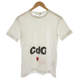 AD2020 Tシャツ ハート ワッペン 半袖 S 白 ホワイト AE-T102 /G