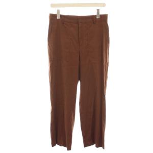 19SS タグ付き ワイドパンツ スラックス 麻 リネン 大きいサイズ 44 茶 ブラウン PRWWKM6512