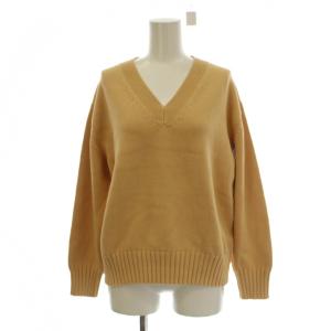 19SS ニット セーター 44 ベージュ コットン シルク Vネック 長袖 /LP